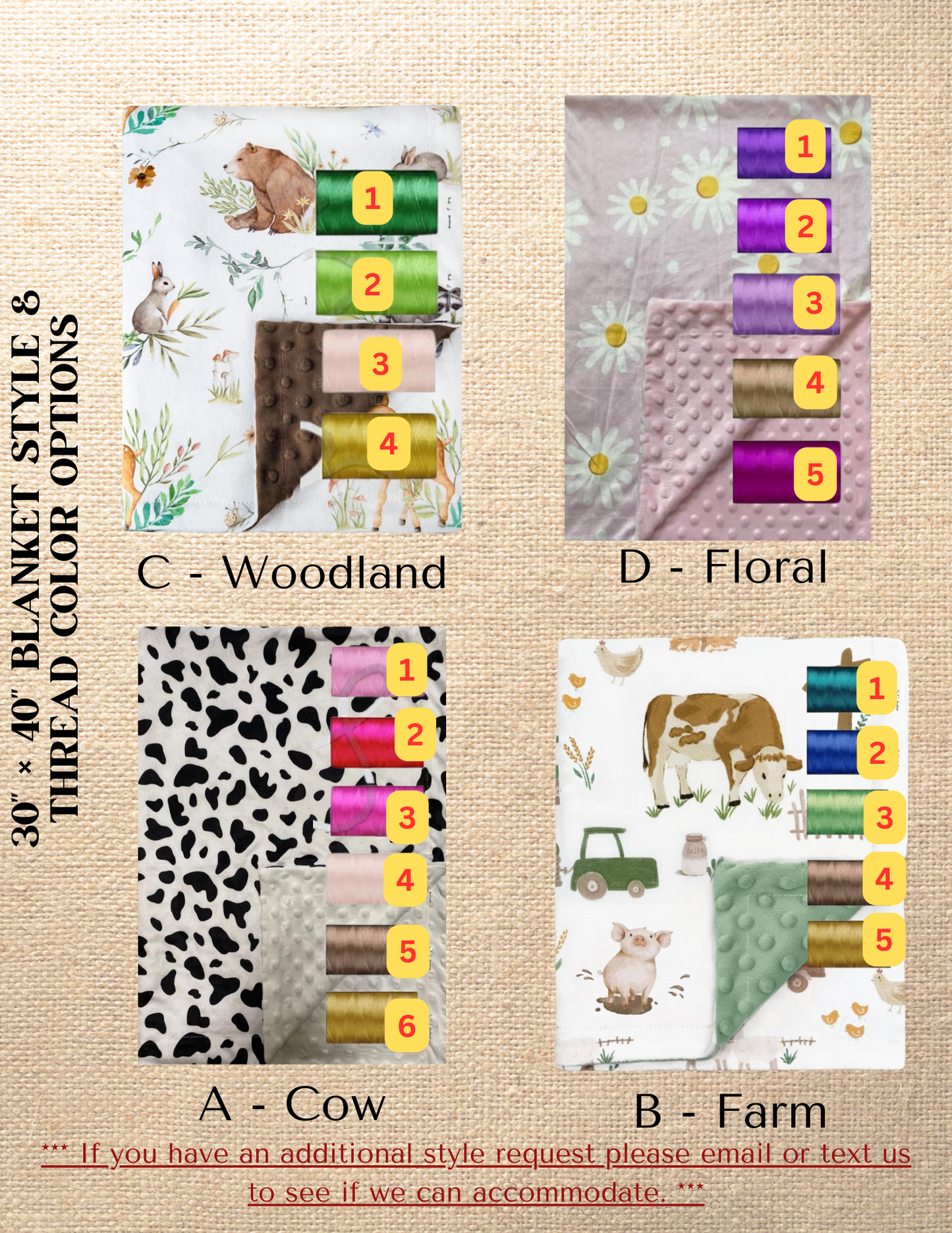 Embroidered Baby Blanket SET LIST 1