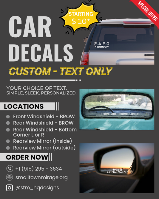 Custom Text Car Decal